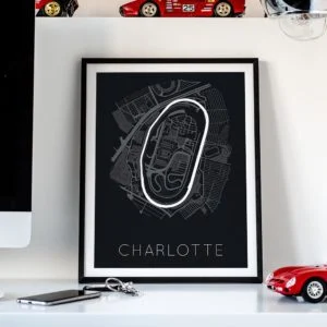 Charlotte Nascar Oval Circuit Poster and Print