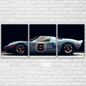 Modular canvases wall art Ford GT40 3 pieces