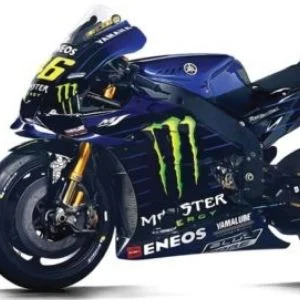 Yamaha Monster MotoGP motorbike presentation picture turned into a poster